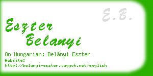 eszter belanyi business card