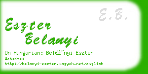 eszter belanyi business card